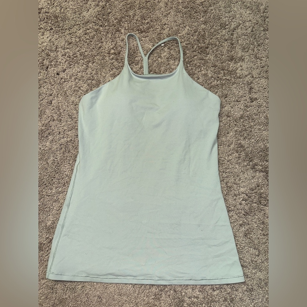 Lululemon Sz 10 Strapy Y Back Tank Top - Sea Mist / Blue
